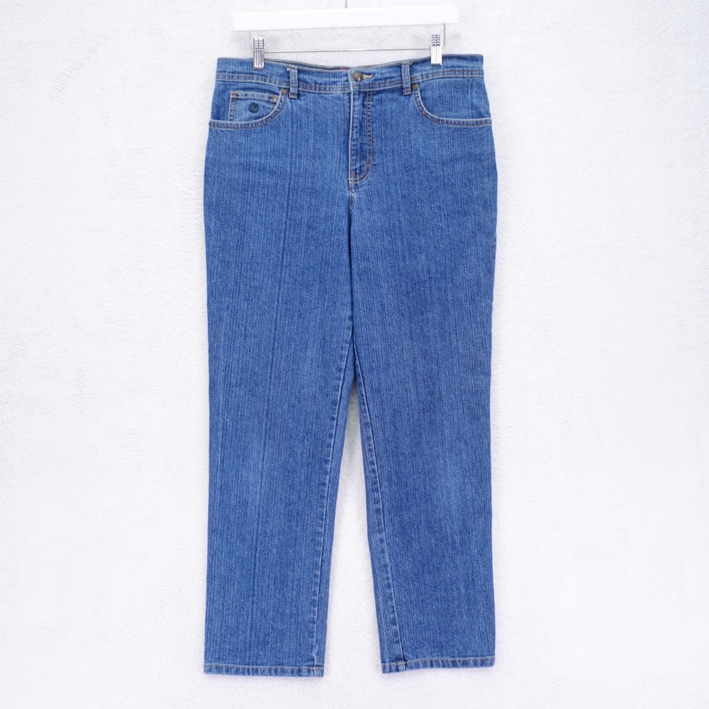 Gloria Vanderbilt Amanda Blue Denim Jeans -12 Short- High Rise 33‎ / 28.5 Cotton
